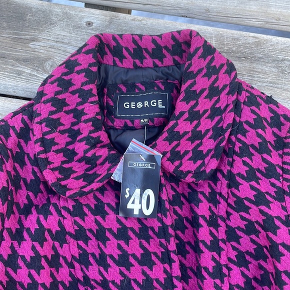 NWT George Houndstooth Button Up Cropped Blazer - Picture 3 of 7